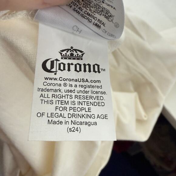 Old Navy Corona Extra T-Shirt Off White Short Sleeve Crew Neck Size Small - Picture 5 of 6